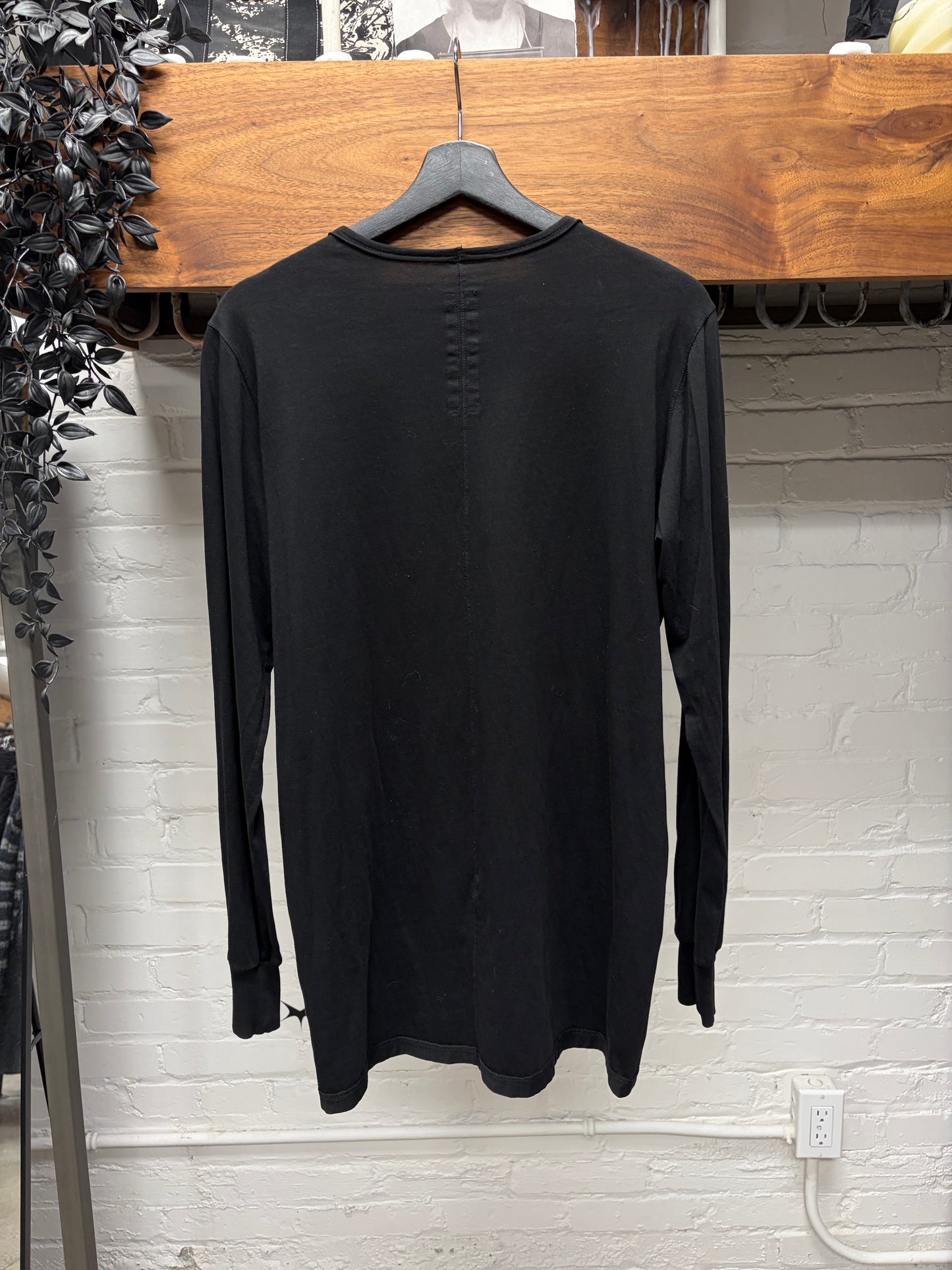 Rick Owens DRKSDHW Patch Black Long Sleeve Shirt