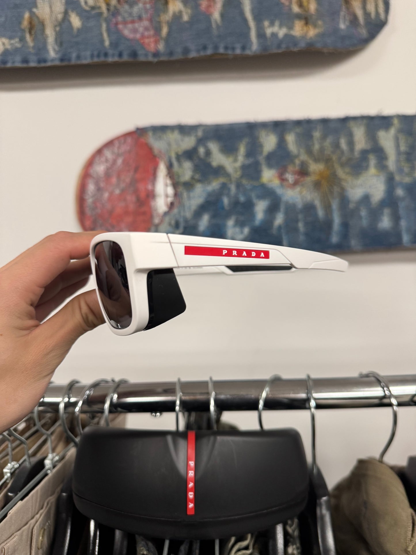 Prada Sport Polarized White ‘Linea Rossa’ Sunglasses