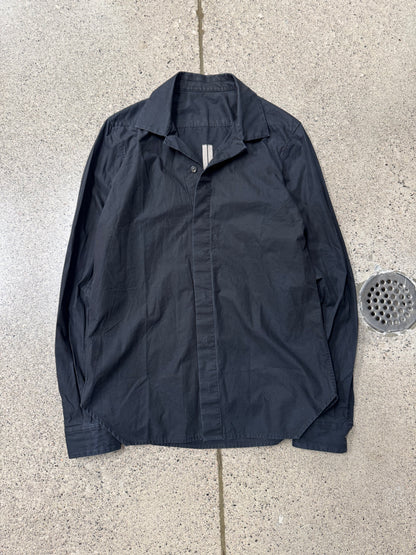 AW2021 Rick Owens ‘Gethsemane’ Mainline Black Cotton Work-Shirt