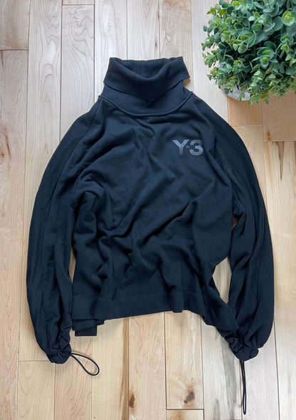 Y-3 Black High Neck Chest Logo Sweater