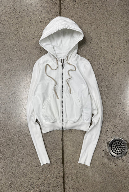 SS2020 Rick Owen Chalk White ‘Jason’ Zip Up Hoodie