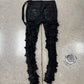 AW2021 Rick Owens ‘Gethsemane’ Waxed Black ‘Tyrone Cut’ Distressed Denim