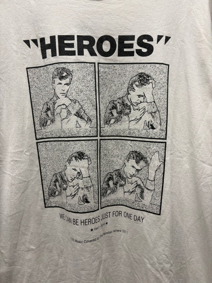 Number (N)ine ‘Heroes’ David Bowie Tribunal White Graphic T-Shirt