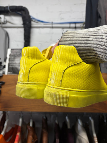 Balenciaga Yellow Lambskin Leather ‘Arena’ Low Top Sneakers