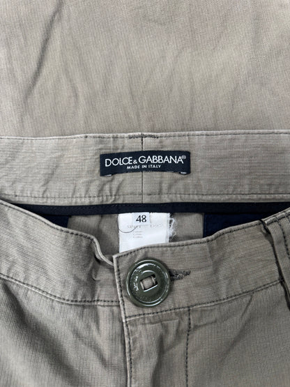 2000s Dolce & Gabbana Brown Flared Cut Cargo Pants