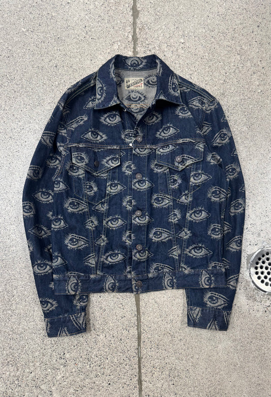 Kapital Jacquard Weave ‘Eyeball’ Denim Trucker Jacket