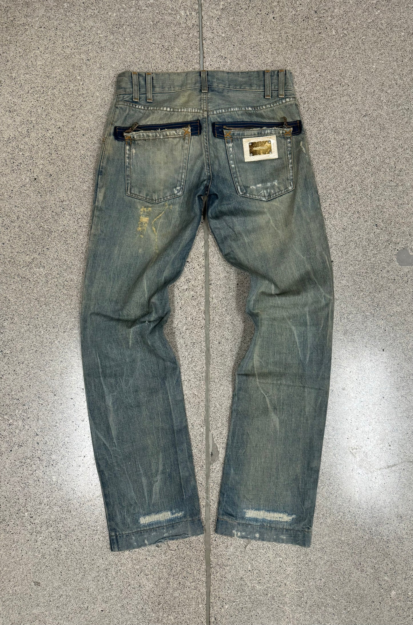 Dolce & Gabbana Dirt Wash Blue Bootcut Denim