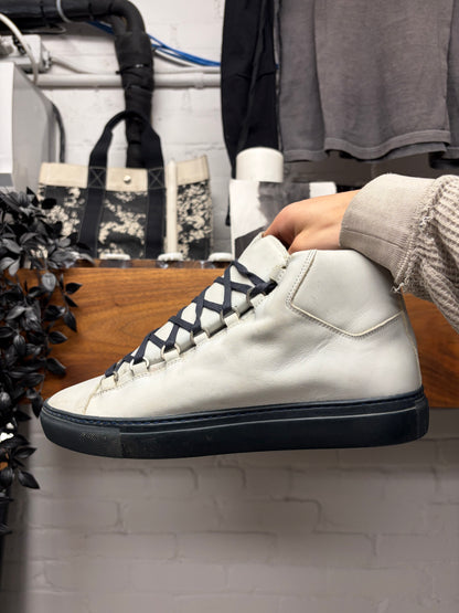 Balenciaga ‘Arena’ White Leather High Too Sneakers
