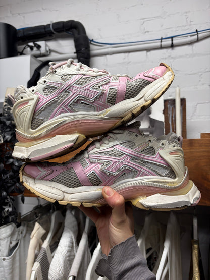 Balenciaga Pink/Grey ‘Track Runner’ Low Top Sneakers