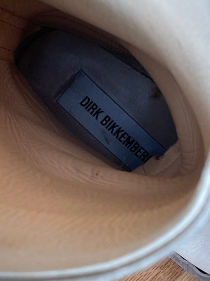 Dirk Bikkembergs Knee High ‘Bungee Cord’ Wraparound Brown Leather Metal Heel Boots.