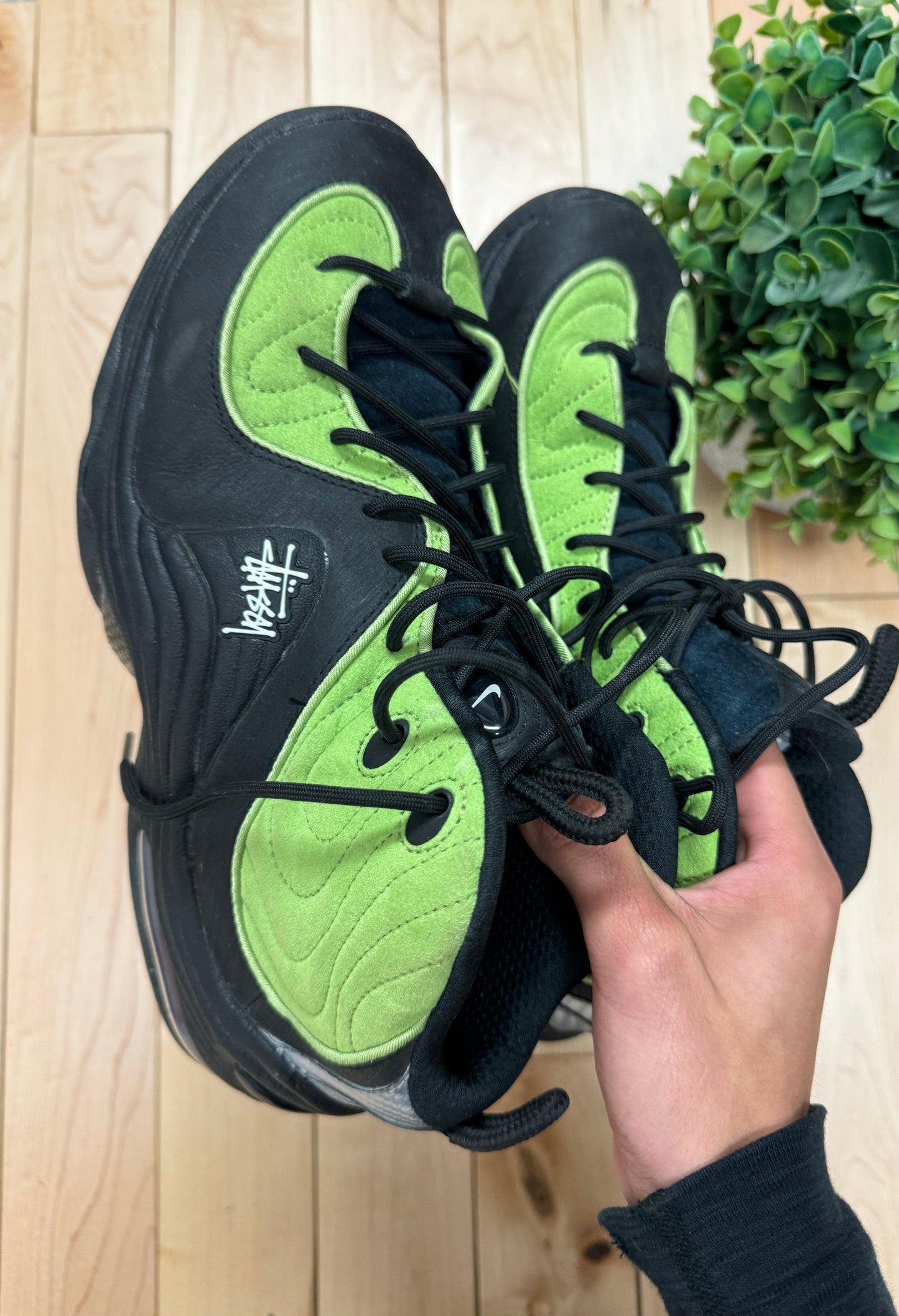 Stussy x Nike ‘Air Penny 2’ Vivid Green/Black High Top Sneakers