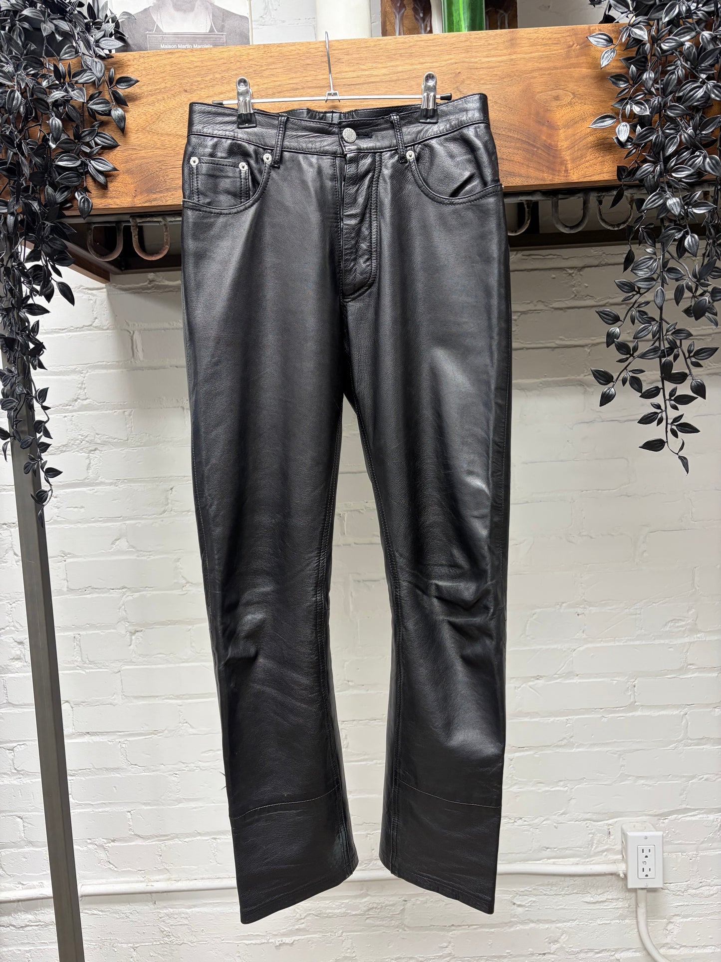 Vintage Helmut Lang Lambskin Leather Skinny Cut Pants