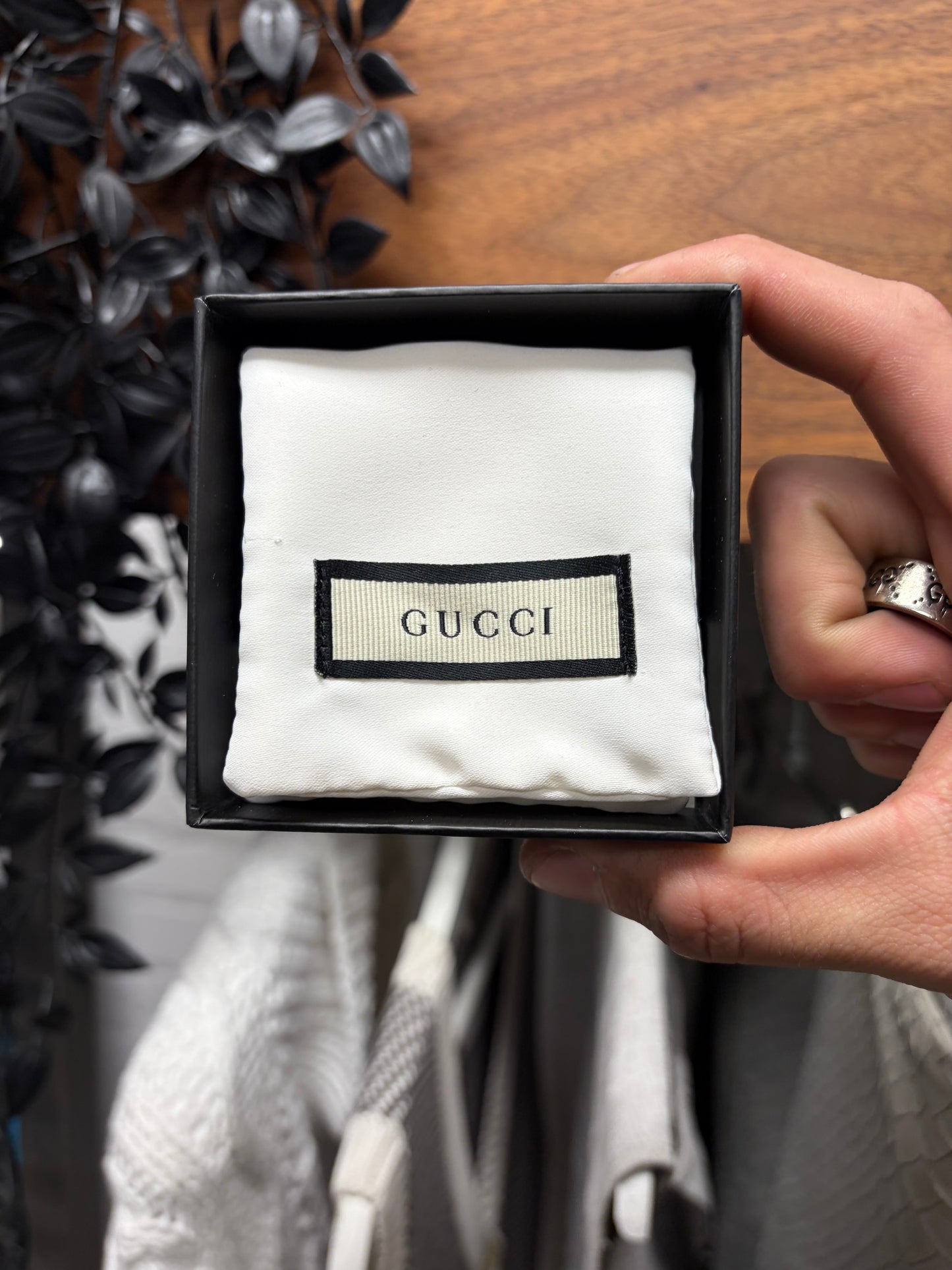 Gucci ‘Ghost’ Monogram 925 Silver Ring