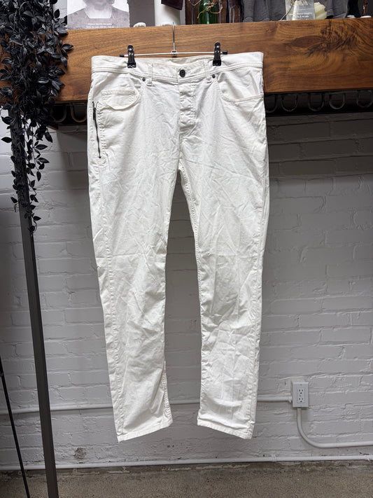 Dirk Bikkembergs White Zipper Pocket' Skinny Jeans