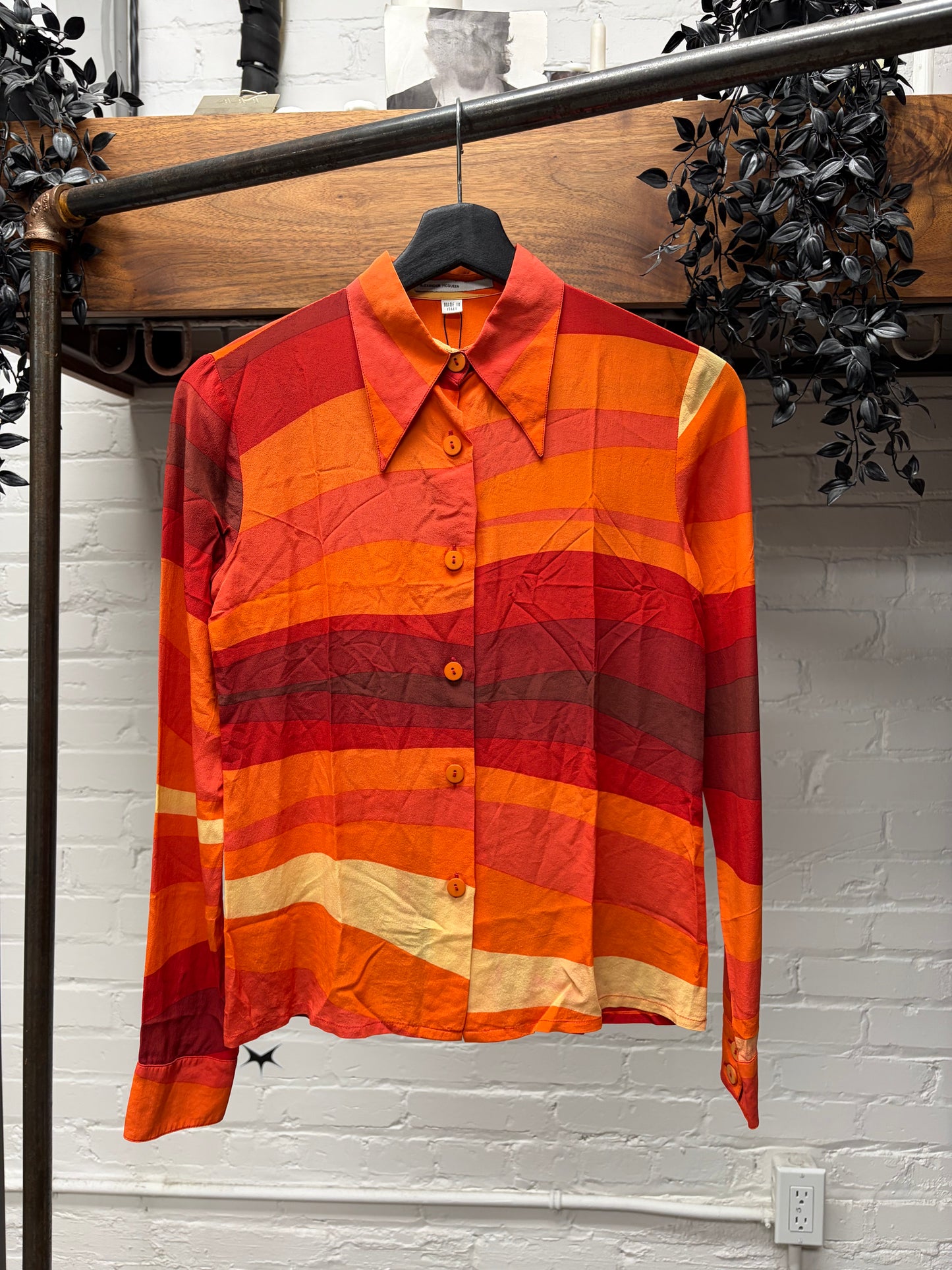 SS1996 Alexander McQueen ‘Flames’ Silk Shirt