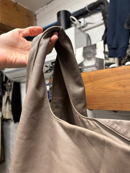 Margiela Brown Leather Oversized Jumbo Shopper/Tote Bag