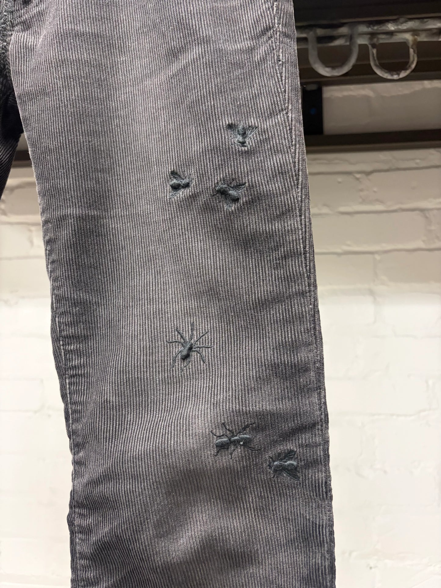 AW2006 Undercover ‘GuruGuru’ Faded Black Corduroy ‘Bug Denim’