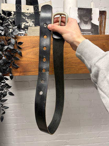 Maison Margiela Line (10) Black Calfskin Leather Simple Belt