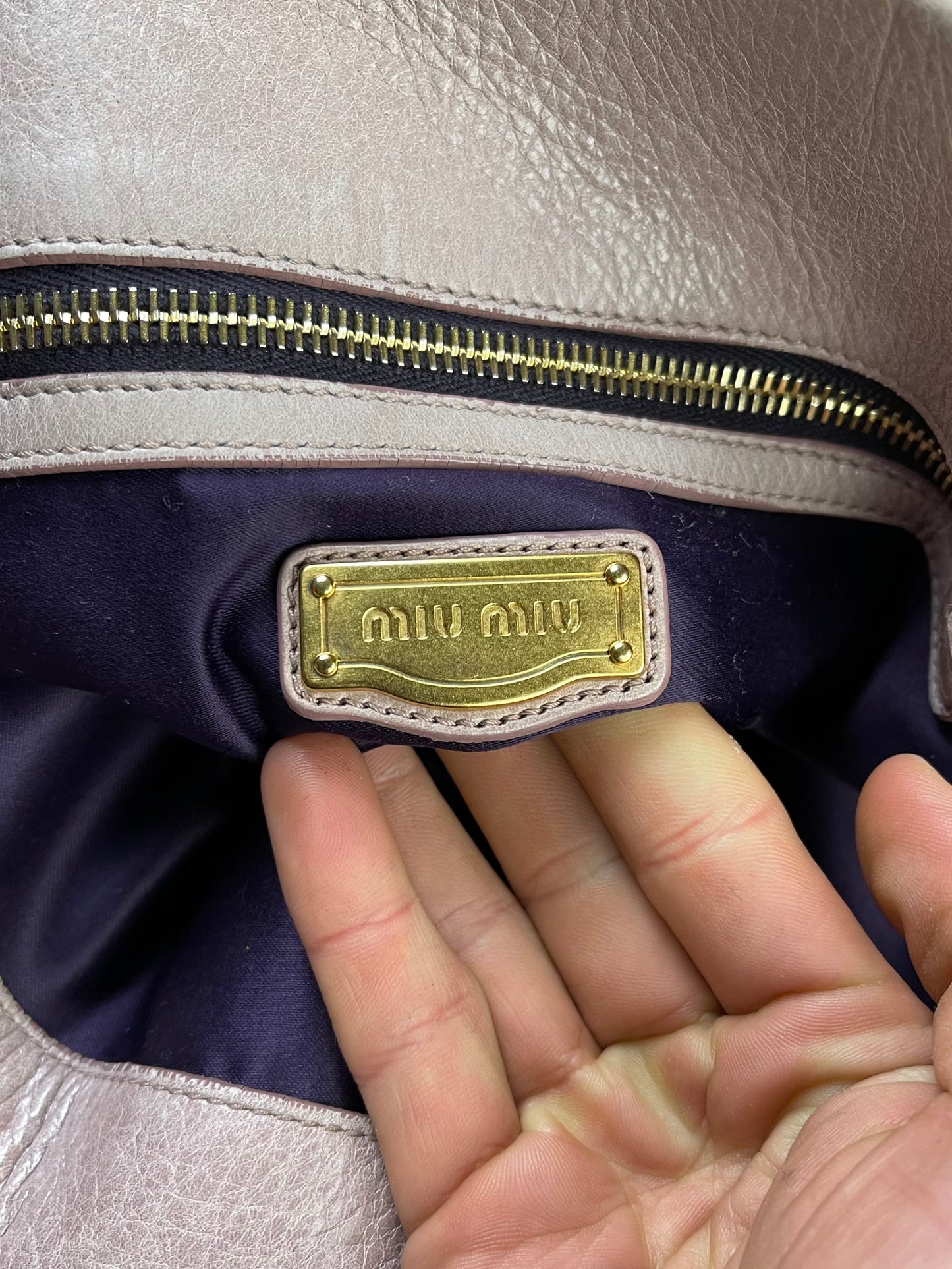 Miu Miu Pink Leather Ribbon Shoulder Bag