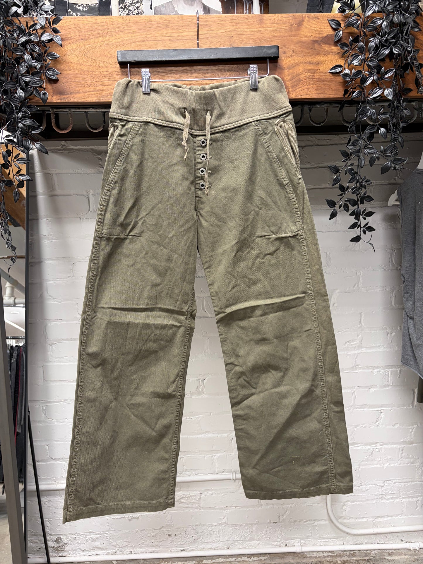 Kapital Brown Canvas ‘Nouvelle’ Wide Leg Drawstring Pants