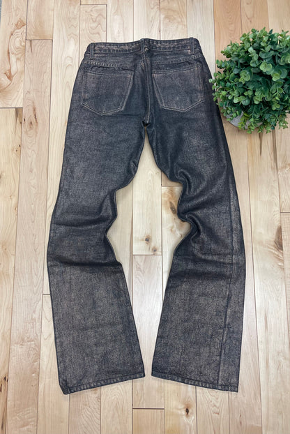 Rip Van Winkle Waxed Grey Flared Cut Denim