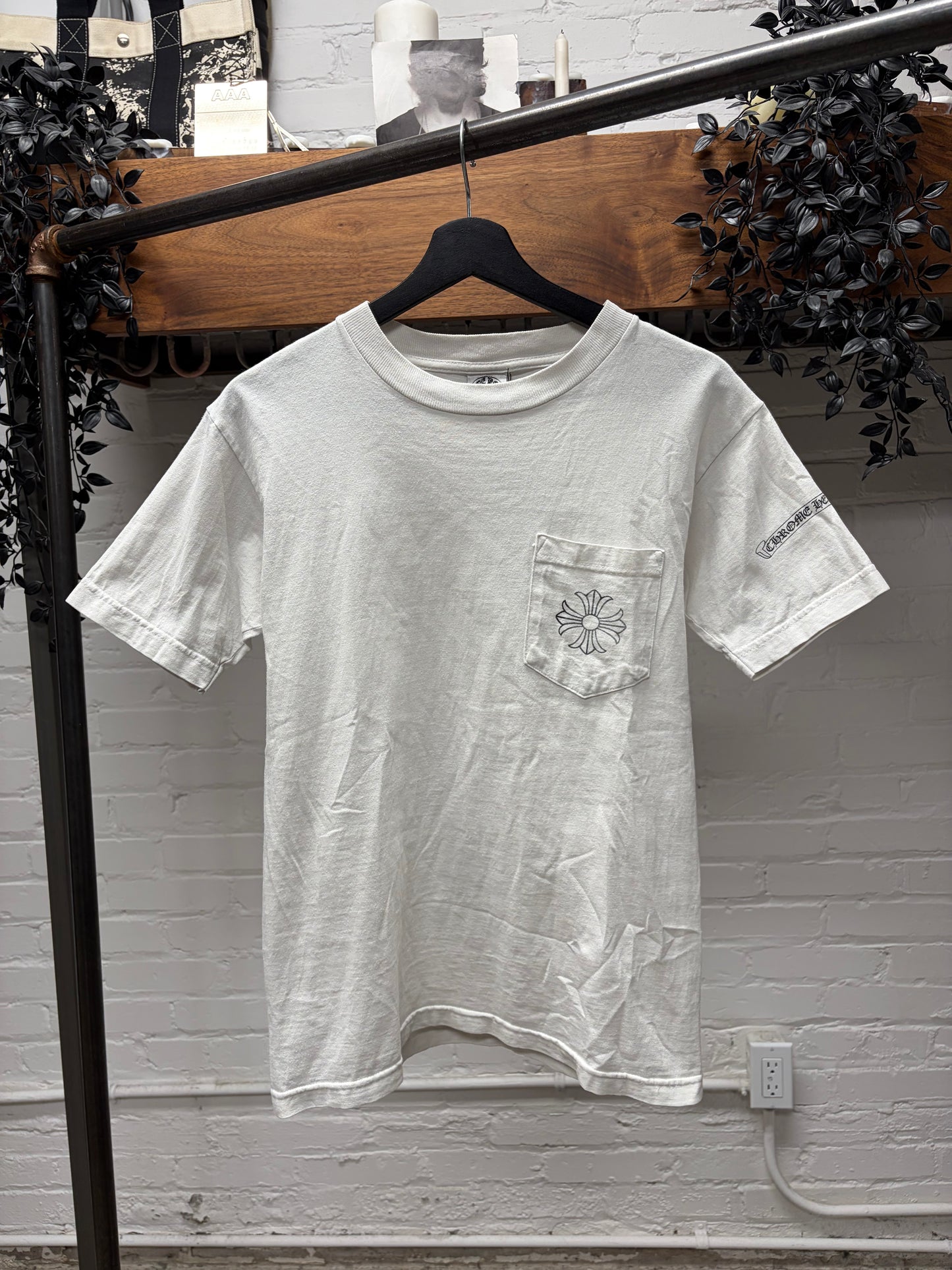 Vintage Chrome Hearts ‘Matrix Cross’ White Graphic T-Shirt