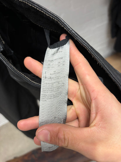 Rick Owens DRKSHDW Waxed Black ‘Tyrone Cut’ Zip Fly Skinny Jeans