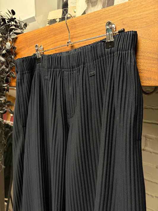 Issey Miyake Homme Plisse Pleated Wide Leg Trousers