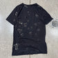 SS2011 Balmain by Christophe Decarnin ‘Safety Pin’ Distressed Black T-Shirt