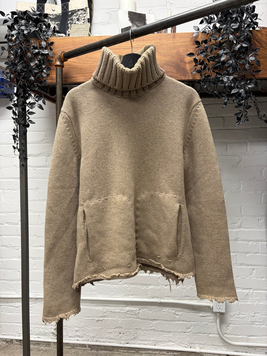 SS2002 Yves Saint Laurent Rive Gauche by Tom Ford ‘Safari’ Raw Hem ‘Roll Neck’ Sweater