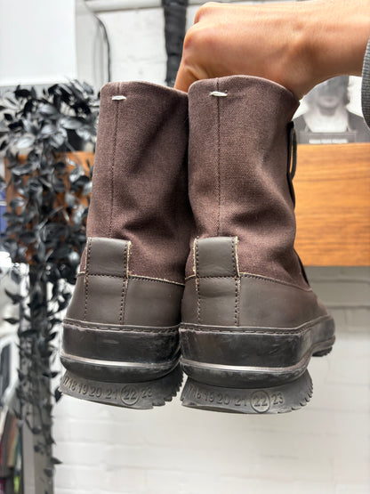 Maison Margiela Brown Canvas ‘Duck Hunting’ Boots
