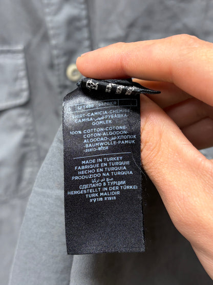 Tom Ford Grey Military Inspired Cotton Button Up Shirt