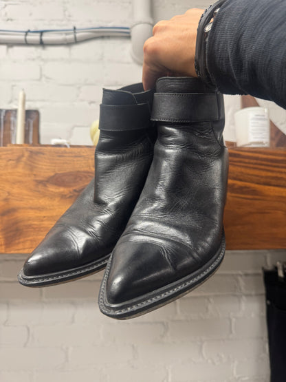 Helmut Lang ‘Backzip’ Pointed Toe Calfskin Leather Boots