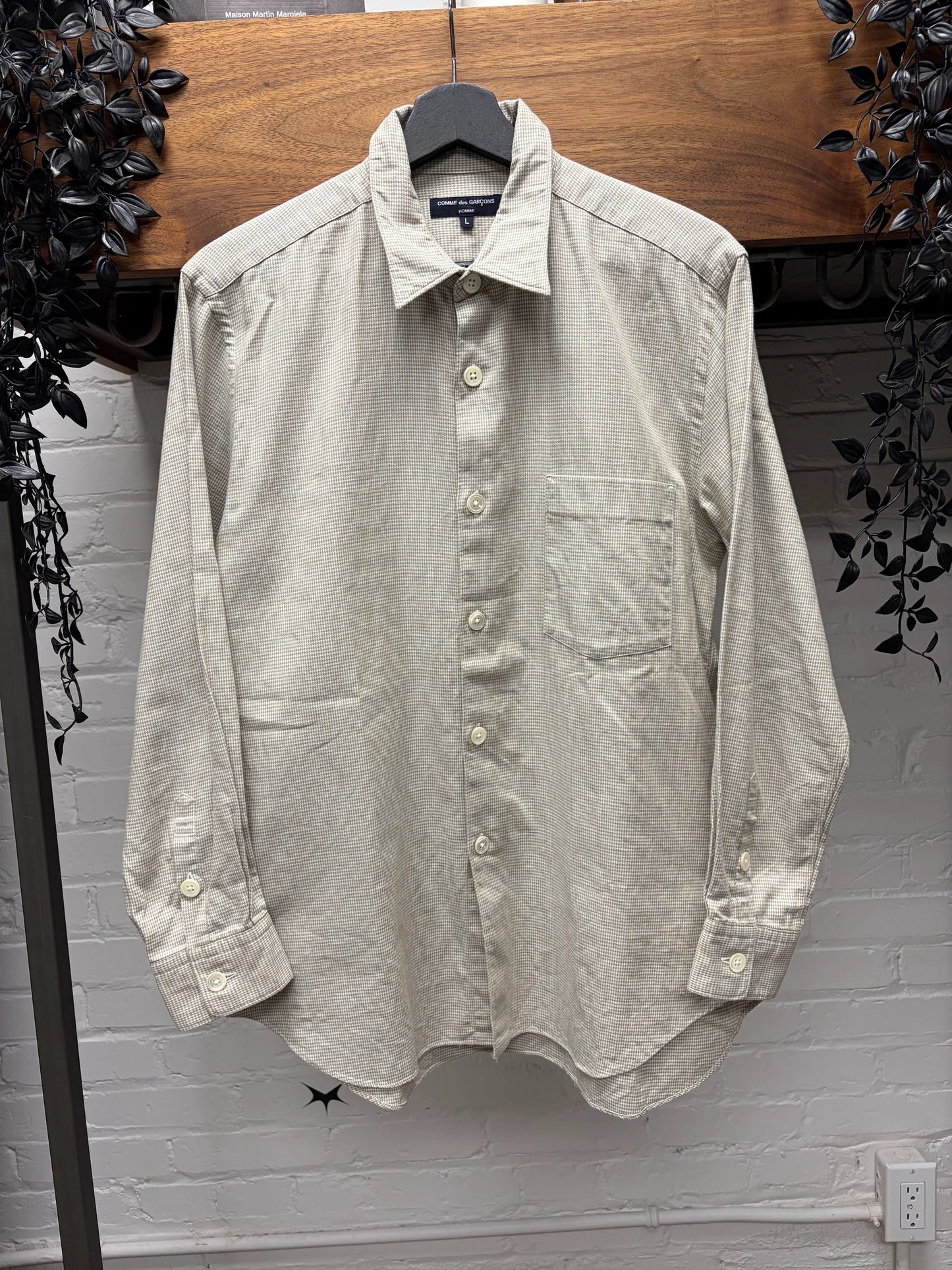 2005 Comme Des Garçons Homme Cream/Pinstripe Button Up Shirt