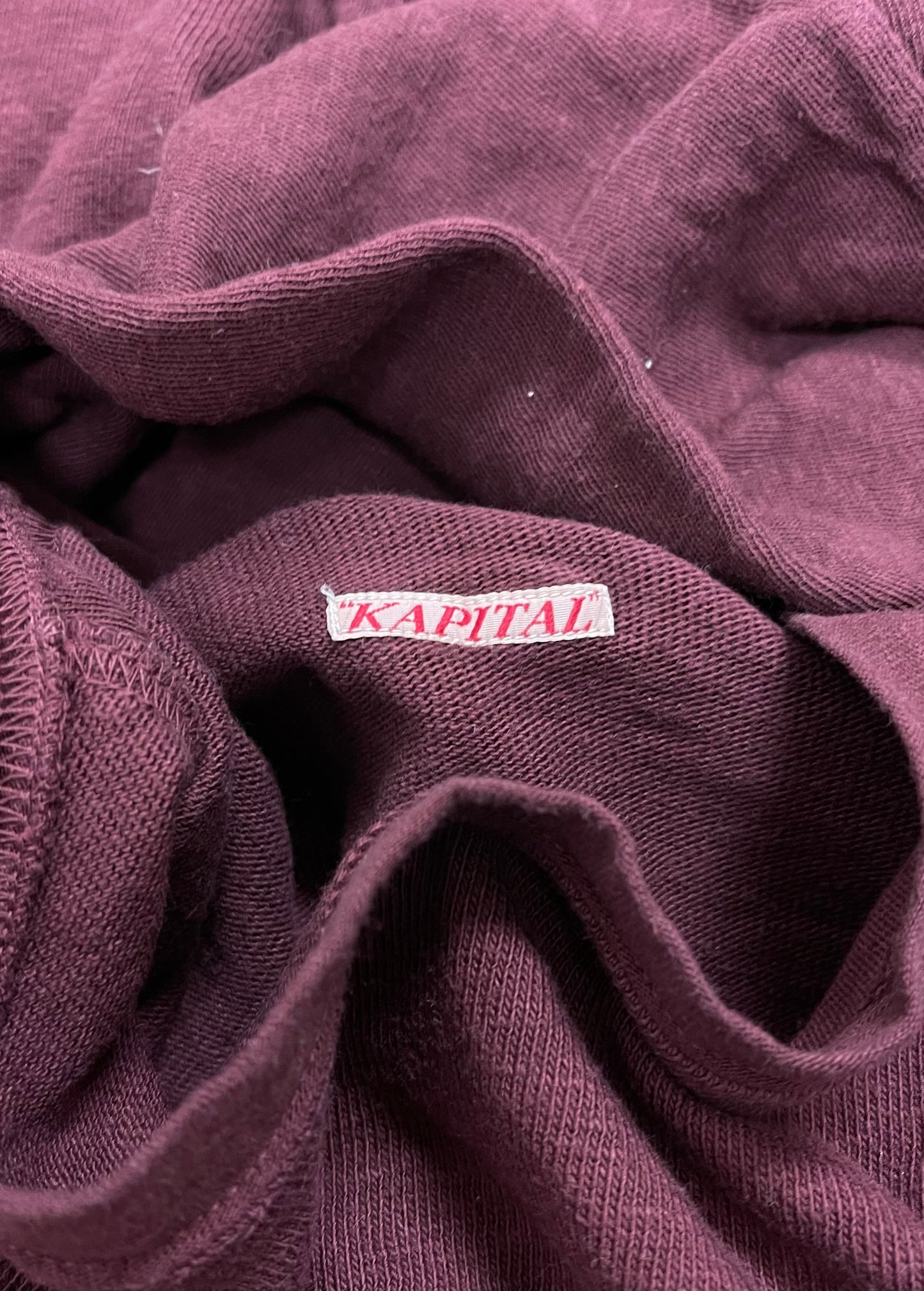 Kapital Overdyed Red Longsleeve Pocket T-shirt