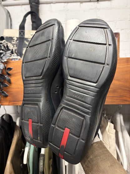 Prada ‘Americas Cup’ Black Leather Low Top Sneakers