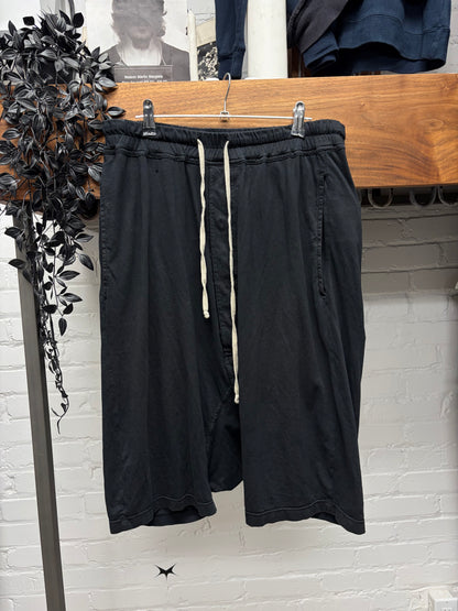 AW2016 Rick Owens ‘Mastadon’ Drop Crotch Black Cotton ‘Pod’ Shorts