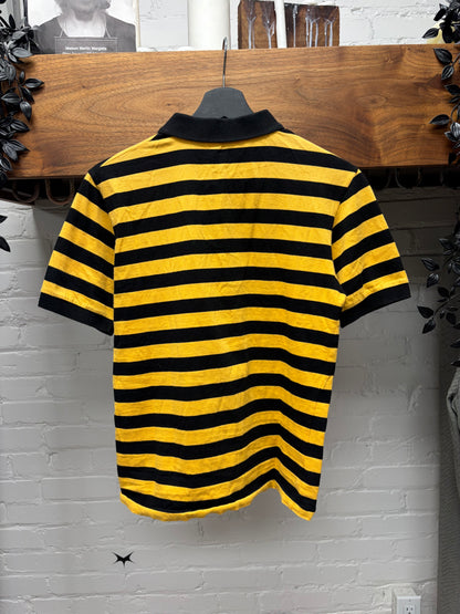 2013 Saint Laurent by Hedi Slimane Black/Yellow Striped Polo