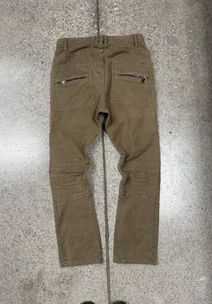 Balmain Brown Zip Cargo Pocket Denim