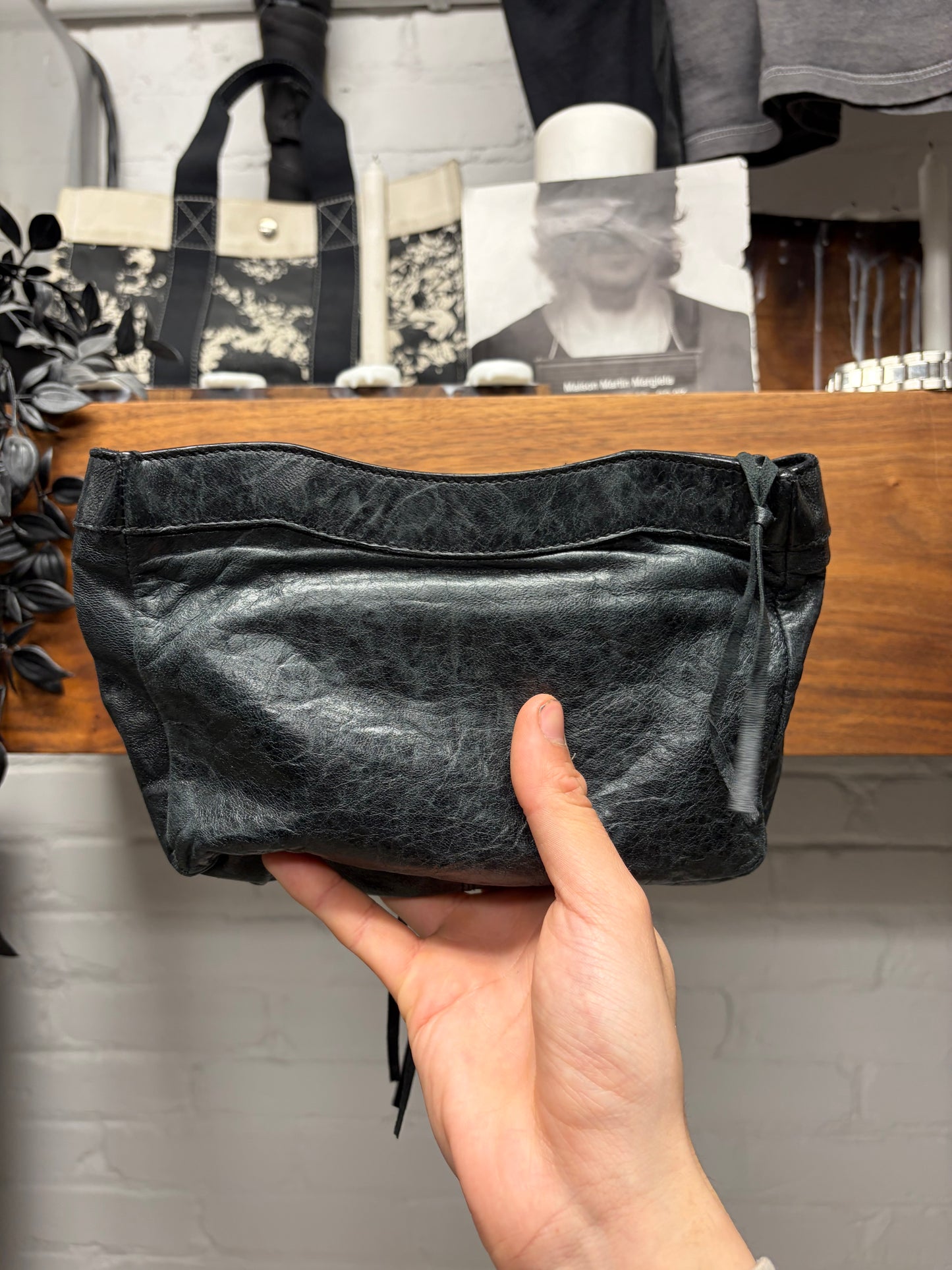 Balenciaga ‘Le City’ Mini Hip Clutch Leather Bag