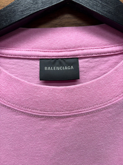 SS2024 Balenciaga ‘DIY Metal Logo’ Pink Oversized Graphic T-Shirt