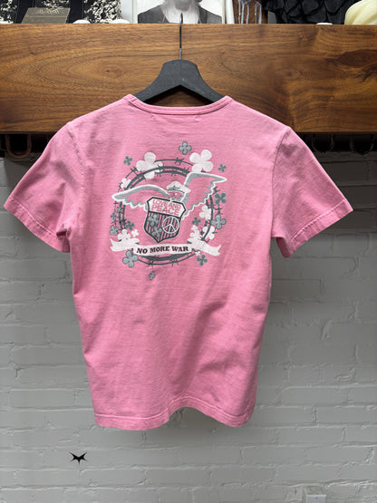 SS2003 Junya Watanabe ‘Love & Peace’ Pink Graphic T-Shirt