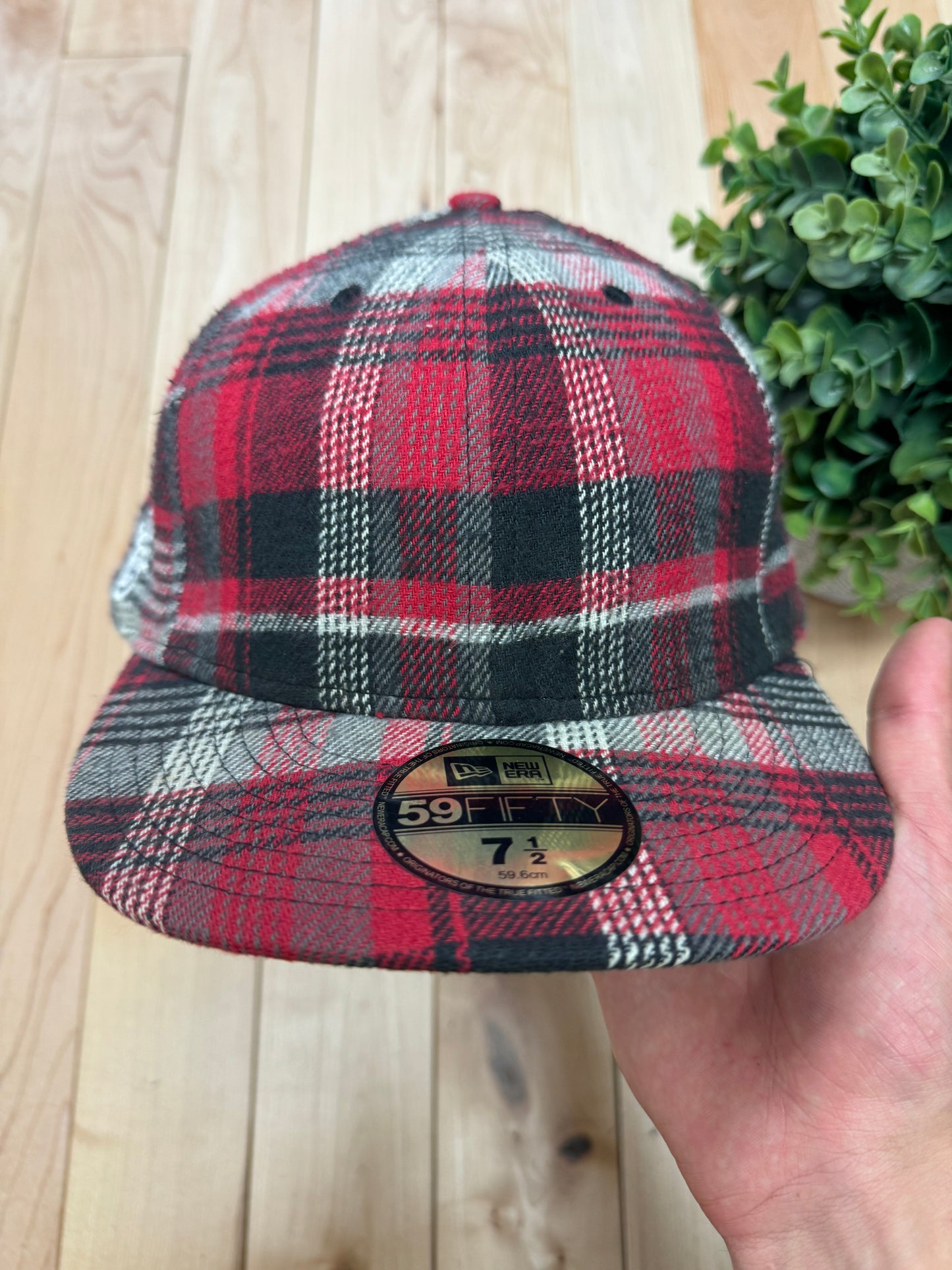 2000s Stussy x New Era Plaid Wool Fitted Hat