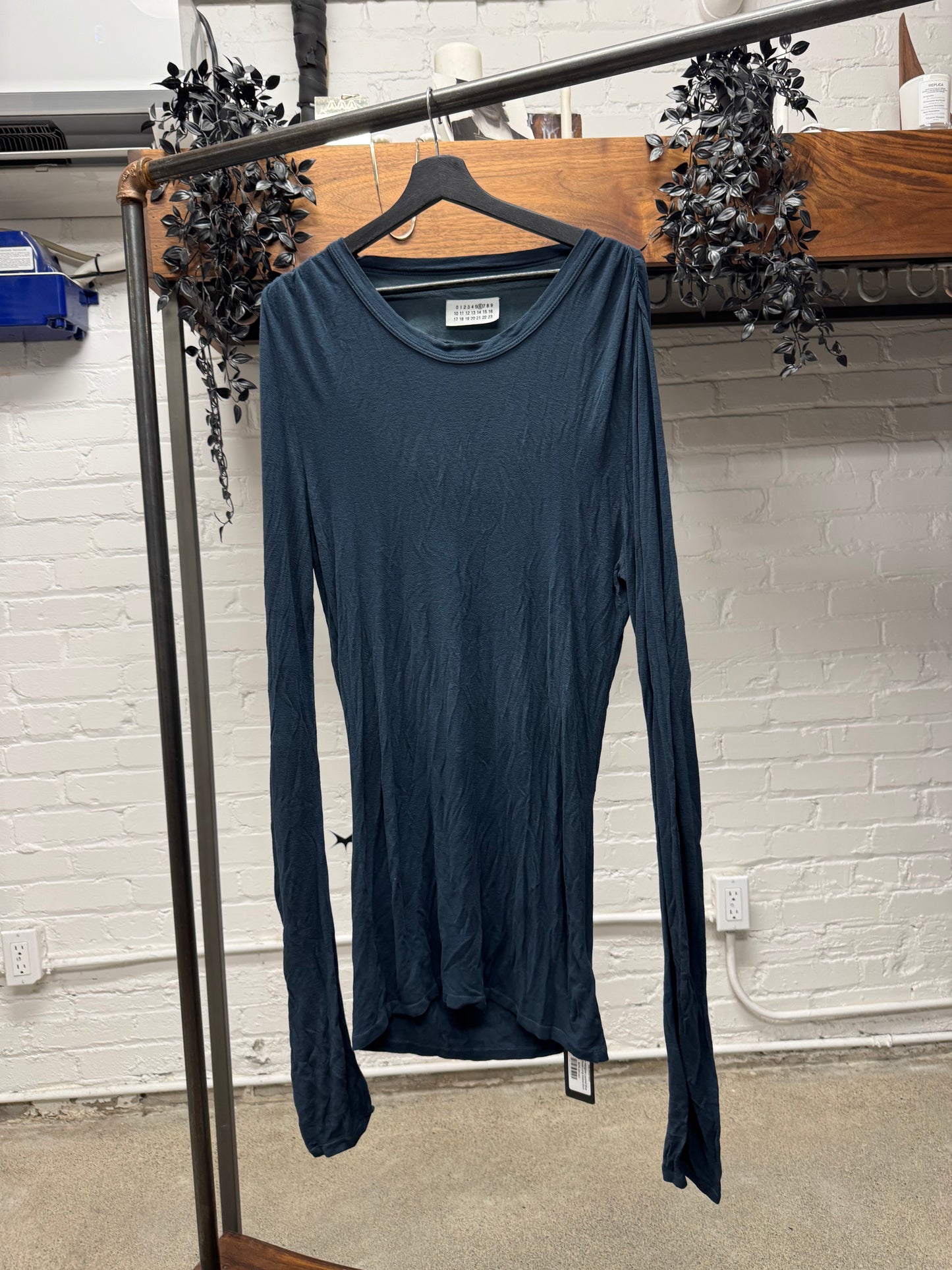 90s Maison Margiela ‘Produced by Miss Deanna’ Layered Semi-Sheer Long Sleeve Shirt