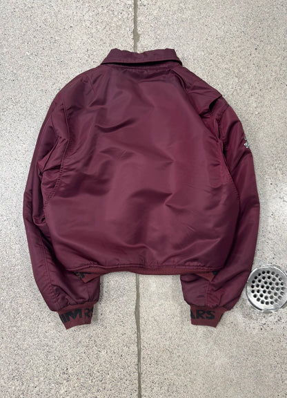 Denim Tears Red MA-1 Collared Bomber Jacket