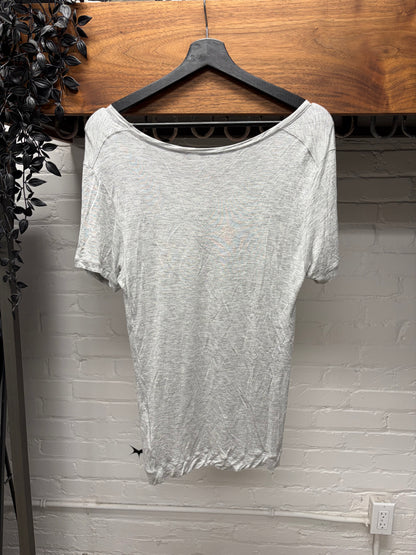 SS2008 Gucci by Frida Giannini ‘Watercolor Flowers’ Scoop Neck Grey Cotton T-Shirt