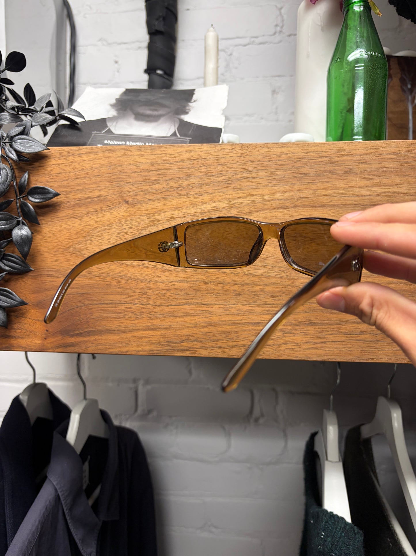 Vintage Gucci Brown ‘GG Logo’ Tinted Semi Translucent Sunglasses