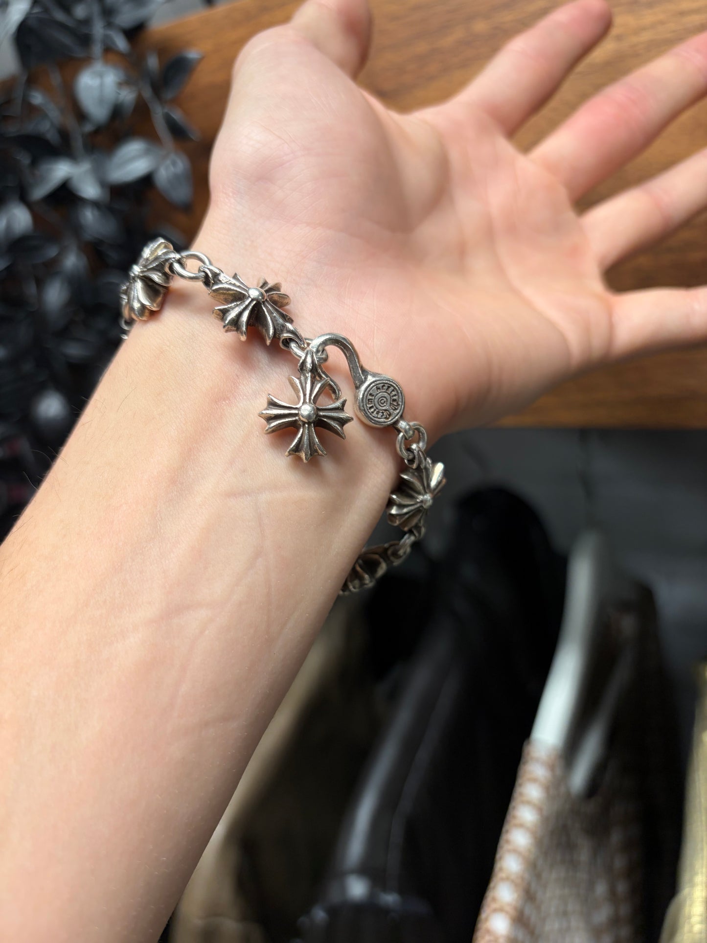 Chrome Hearts ‘CH Plus Cross’ 925 Silver Cutout Bracelet