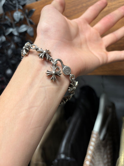 Chrome Hearts ‘CH Plus Cross’ 925 Silver Cutout Bracelet