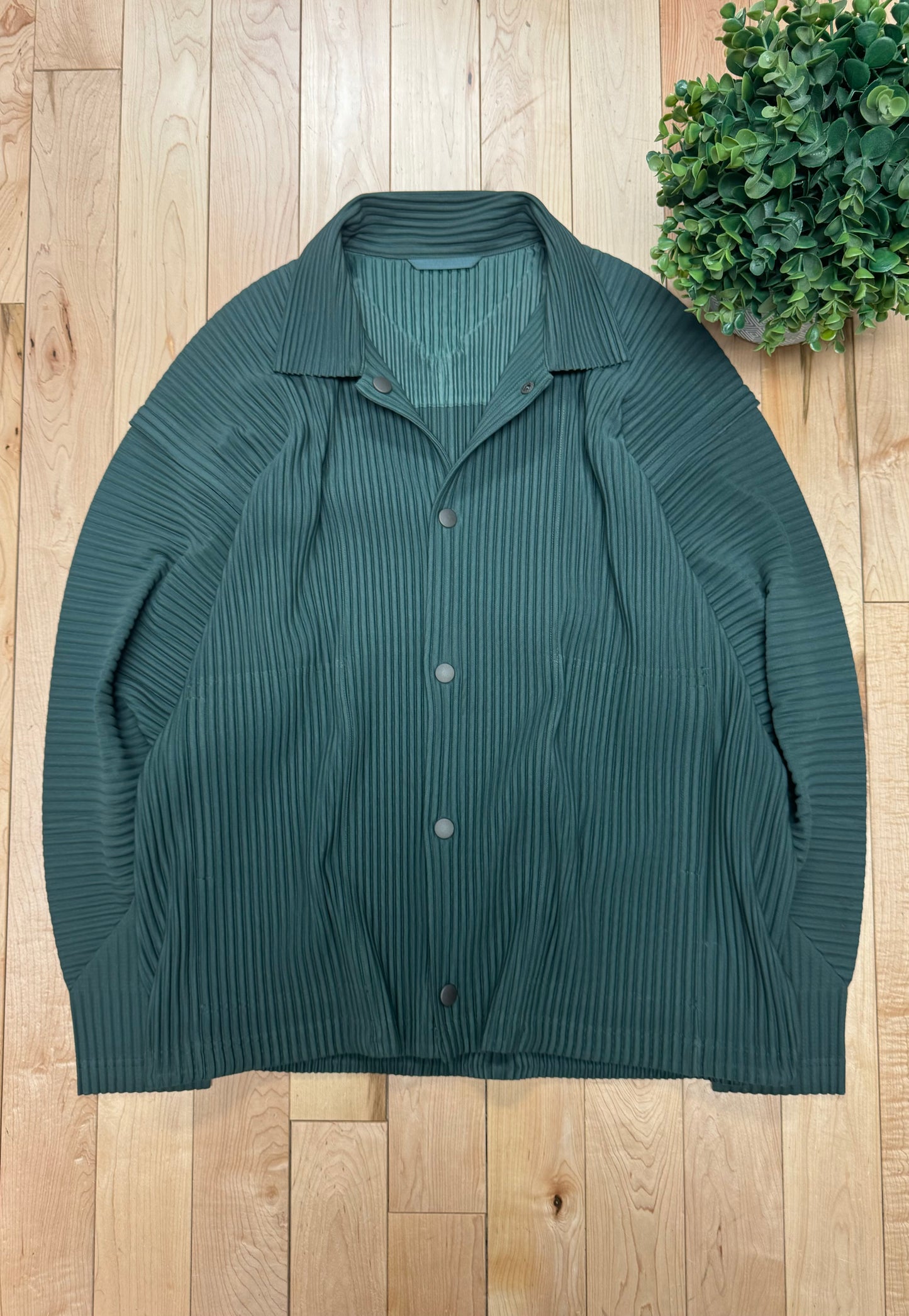 Issey Miyake ‘Homme Plisse’ Pleated Green Work Jacket